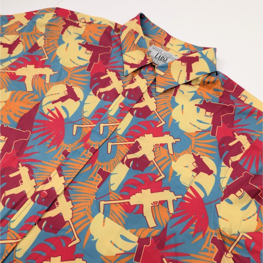 Savage Tacticians Spray & Pray Shirt Mens Large Floral Hawaiian Colorful‎